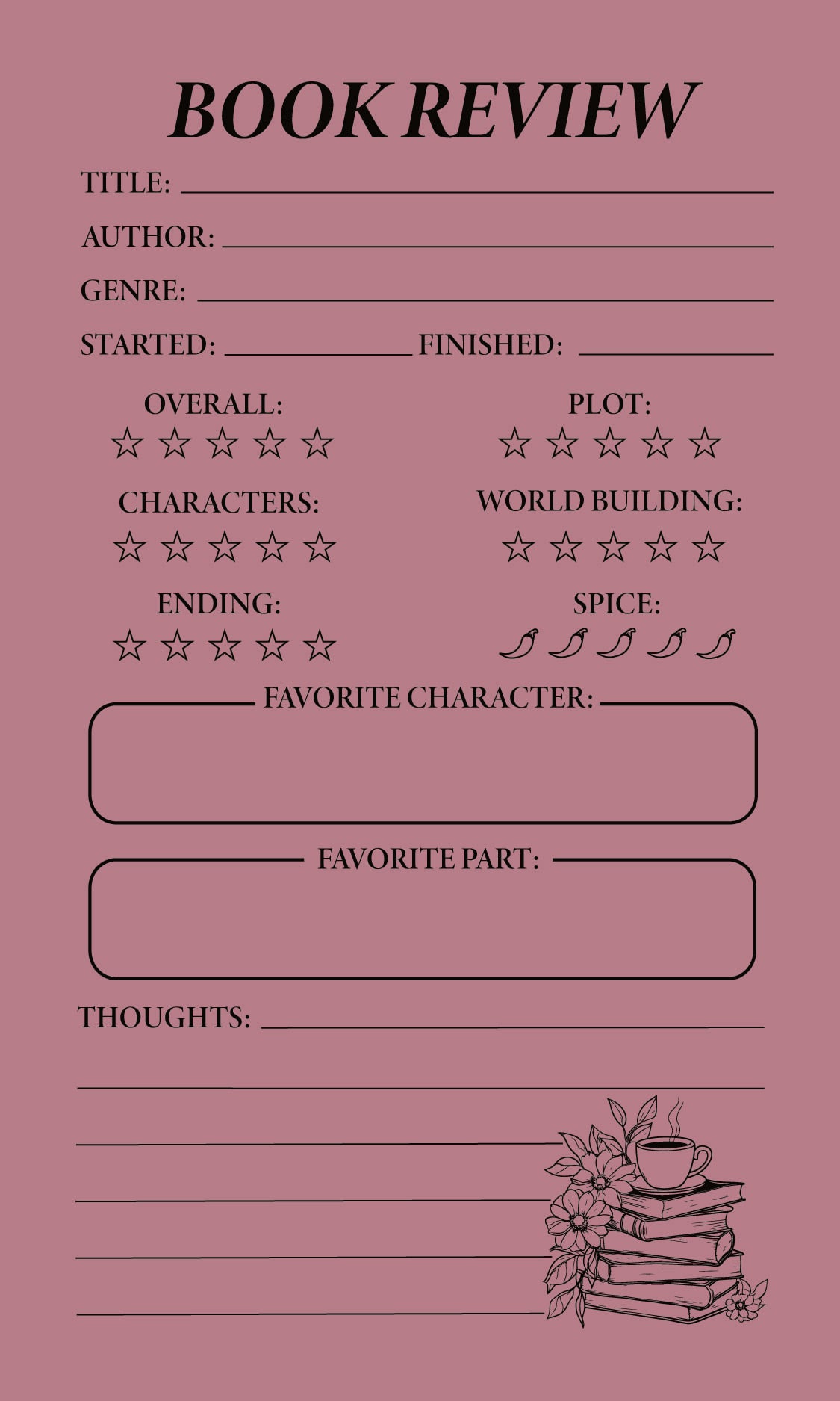 Book Review Cards
